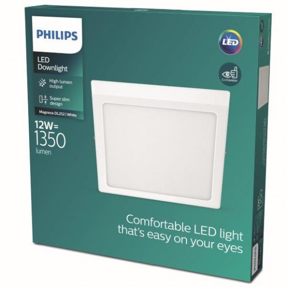 Philips 871951432860 LED-Deckenleuchte Magneos Slim 1x12w | 1350lm | 4000k - weiß