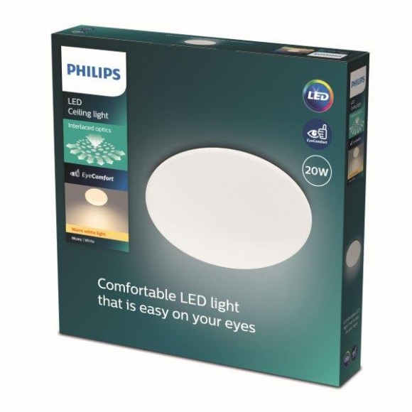 Philips 8719514335110 LED-Deckenleuchte Moire CL200 1x20W | 2000lm | 2700k - weiß