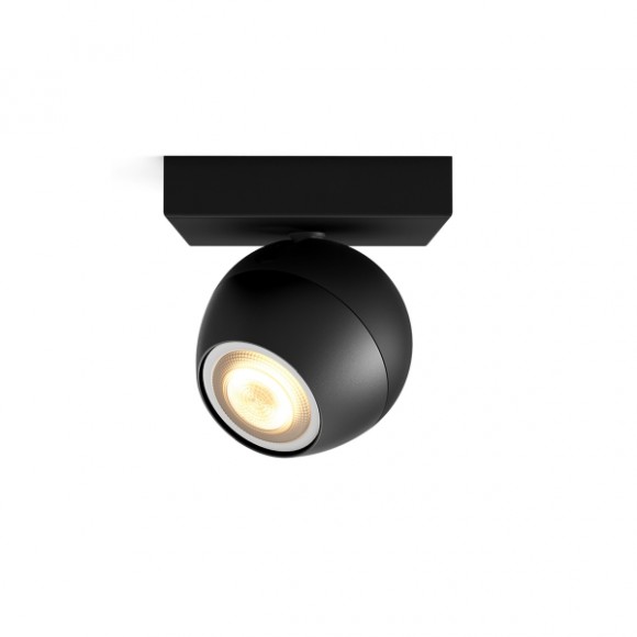 Philips Hue 8719514339200 LED Wand- oder Deckenleuchte Buckram 1x5w | Gu10 | 350lm | 2200-6500k- Dimmbar, Bluetooth, White Ambiance, schwarz