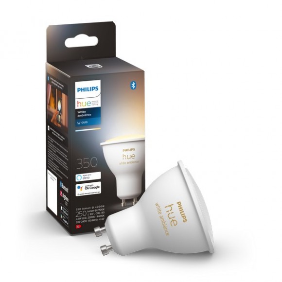 Philips Hue 8719514339903 LED Lampe 1x5w | Gu10 | 250-350lm | 2200-6500K - Bluetooth, dimmbar, White Ambiance