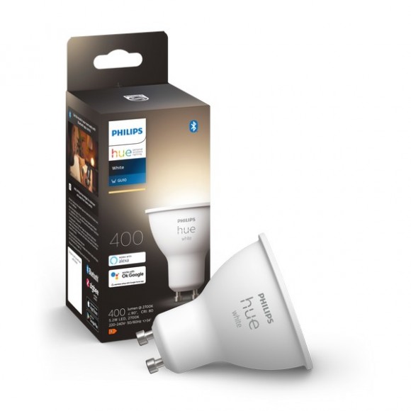 Philips Hue 8719514340060 LED Lampe 1x5,2W | Gu10 | 400lm | 2700k - Bluetooth, weiß, weiß