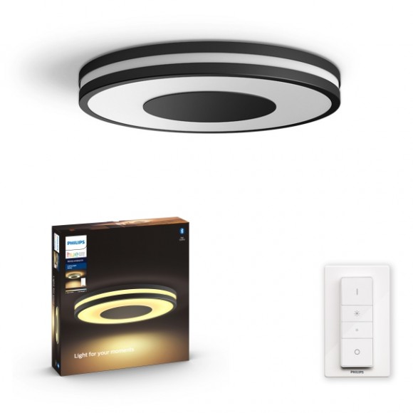 Philips Hue 8719514341135 LED-Deckenleuchte Being 1x225w | 2350lm | 2200-6500K - Dimmable, Bluetooth, Fernbedienung, White Ambiance, schwarz