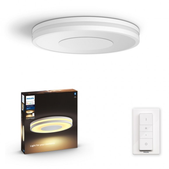 Philips Hue 8719514341159 LED-Deckenleuchte Being + Hue Switch 1x32w | 2400lm | 2200-6500k - dimmbar, Bluetooth, White Ambiance, weiß