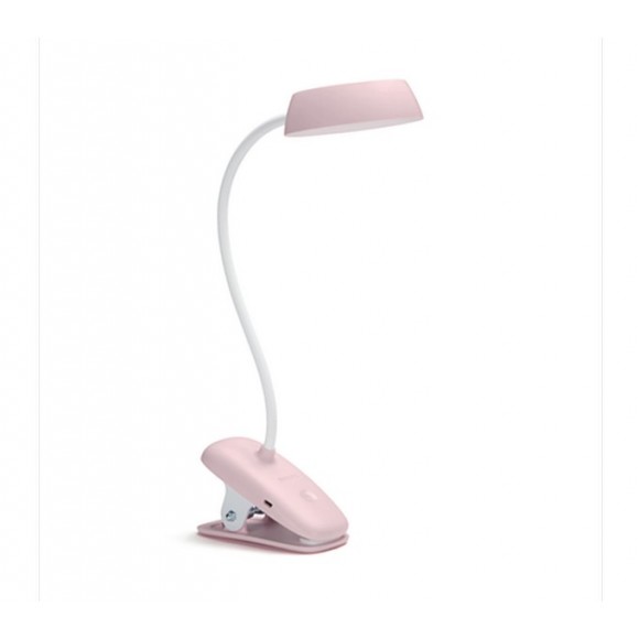 Philips 8719514396876 LED-Lampe mit Donutclip-Clip 1x3W | 175lm | 4000K - Lupe, USB, rosa
