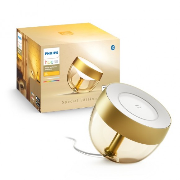 Philips Hue 8719514410732 Iled Tischleuchte Light Iris (Gen4) 1x8,2w | 570lm | 2000-6500K - dimmbar, Bluetooth, White and color Ambiance, Gold