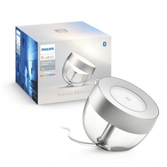 Philips Hue 8719514411524 LED Tischlampe Iris (Gen4) 1x8,2w | 570lm | 2000-6500k - dimmbar, Bluetooth, White and color Ambiance, Silber