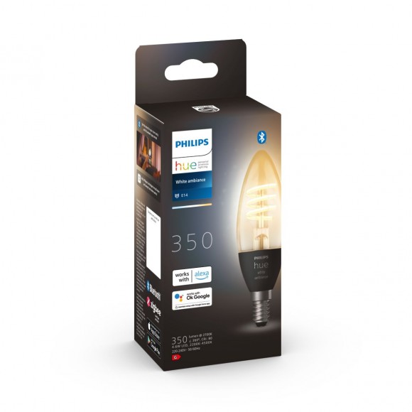 Philips Hue 8719514411807 LED-Filamentlampe Kerze 1x406W | E14 | 300lm | 2200-4500K - Weißes Ambiente