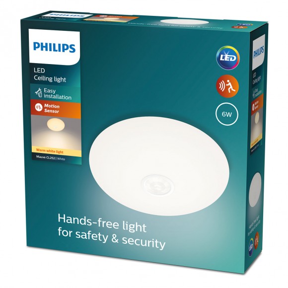 Philips 8719514431805 LED-Deckenleuchte Mauve 1x6W | 600lm | 2700 K - weiß