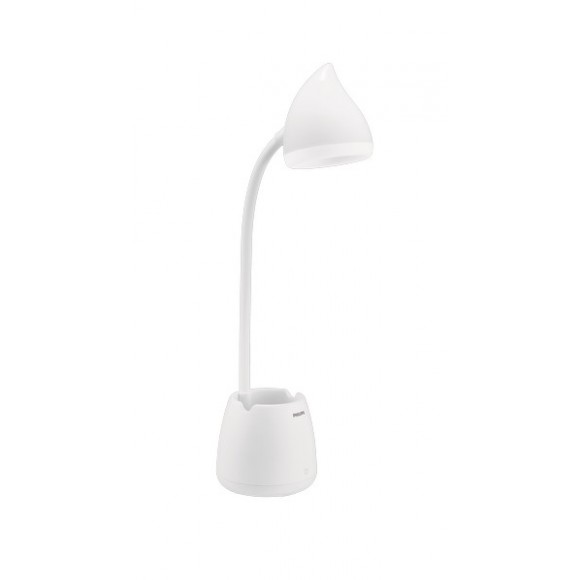 Philips 8719514443778 LED-Tisch-Touch-Lampe Hat 1x4W | 80lm | 3000-5700K - USB, dimmbar, mit Handyständer, weiß
