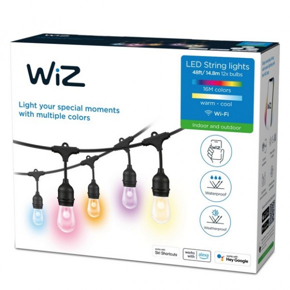 WiZ 8719514554450 Lichterkette 12W | 2200-6500K | IP65 | RGB - schwarz