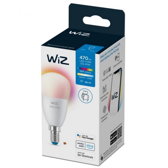 WiZ Colors 8719514554658 intelligente Glühbirne LED E14 | 4,9W | 470lm | 2200-6500K | RGB - dimmbar