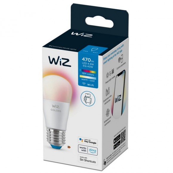 WiZ Colors 8719514554672 intelligente Glühbirne LED E27 | 4,9W | 470lm | 2200-6500K | RGB - dimmbar