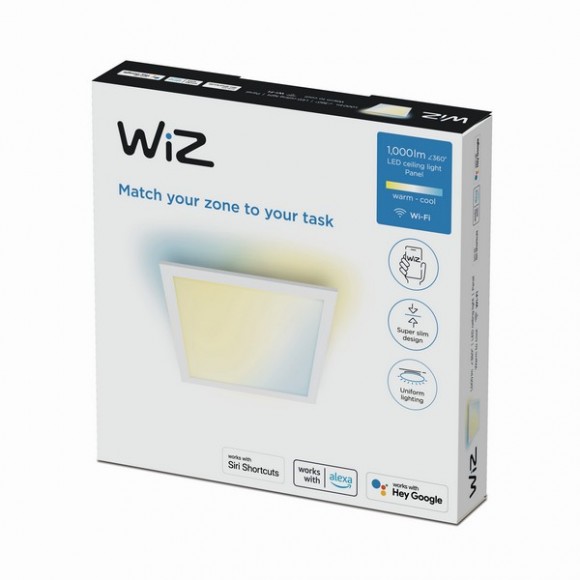 Wiz Tunable white 8719514554894 LED Ceiling SQ Deckenpanel 300x300mm 1x12W | 1000lm | 2700-6500 K - weiß
