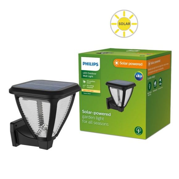 Philips 8720169265707 LED solar Außenwandleuchte Vapora | 1,5W integrierte LED-Quelle | 200lm | 2700K