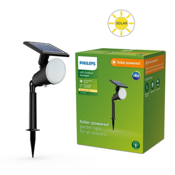 Philips 8720169269132 LED solar Erdspießleuchte Jivix | 1,4W integrierte LED-Quelle | 150lm | 2700K