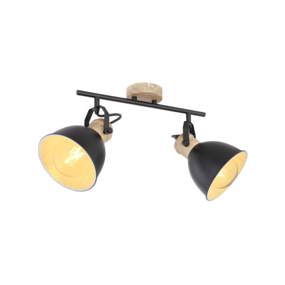 Globo 54018-2S Deckeneinbaustrahler Wiho 2x40W | E27- schwarz, Holz