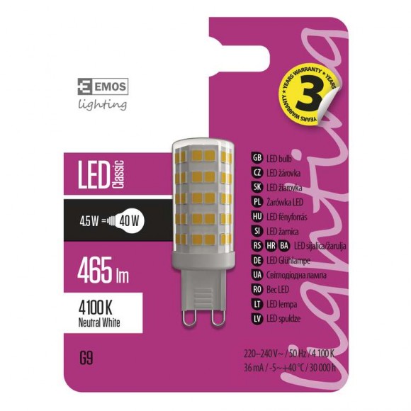 Philips Emos ZQ9541 LED Lampe 1x4,5W | G9 | 4100K
