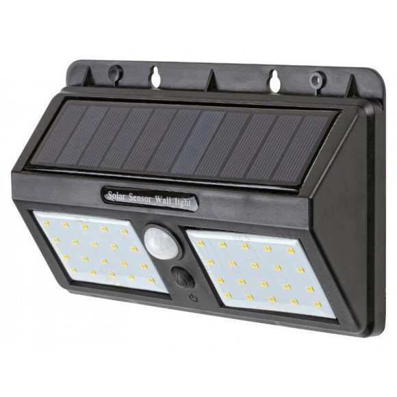 Rabalux 7881 LED Außen Wall Solarleuchte mit Ostrava Bewegungslichter 1x2,4w | 225lm | 4000k | IP44 - schwarz