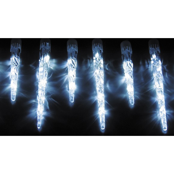LED Eiszapfen mit Eiseffekt, kaltweiß, Länge 3,8 m, IP44 Innen- und Außenbereich