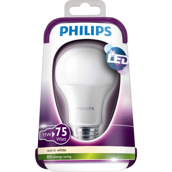 Philips LED Leuchtmittel 11W (75W) E27 WW 230V A60 FR, weiß