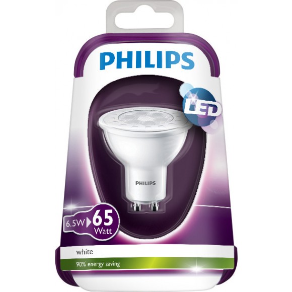 Philips LED Leuchtmittel 6,5W (65W) GU10 WH 230V 36D ND, Spotleuchte