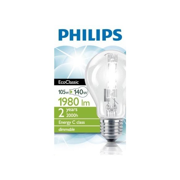 Philips Leuchtmittel Halogen Classic 105Wl E27 230V A55 CL 1CT/1