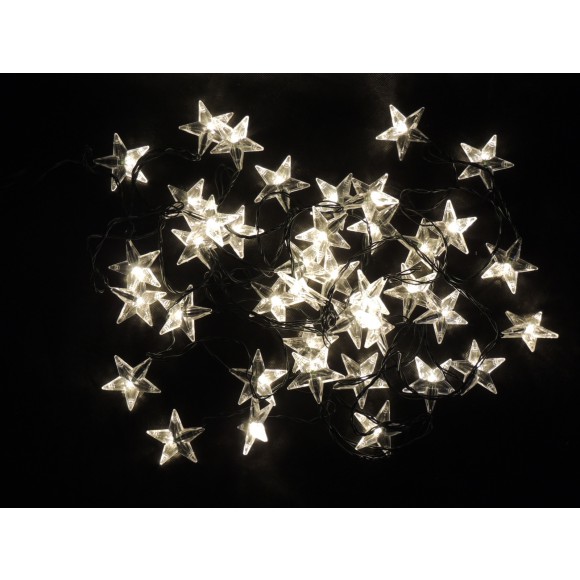 Philips LED Weihnachtslichterkette- Stars - warmweiß 31837 Länge 6m, IP44 Innen- und Außenbereich