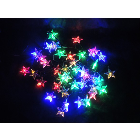 Philips LED Weihnachtslichterkette- Stars - mehrfarbig 31851 Länge 6 m IP44 Innen- und Außenbereich