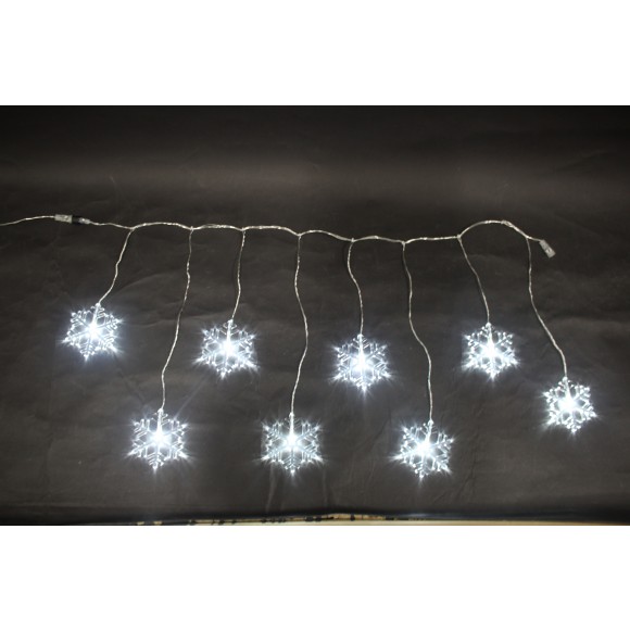 Weihnachtslichterkette Schneeflocken, 8 LED