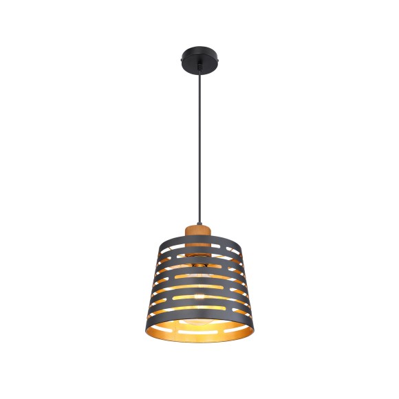 Globo 15451H Deckenleuchte Ablona 1x60W | E27 - Schwarz, Gold, Natur