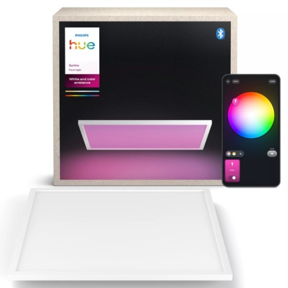 Philips Hue  8721103044532 LED Deckenleuchte Surimu  | 60W integrierte LED-Quelle | 4150lm | 2000-6500K | rgb - farbig | Dimmer | weiß