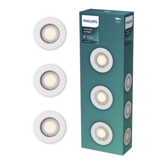 Philips 8721103037077 Set von Einbauleuchten Peridot GU10 | weiß