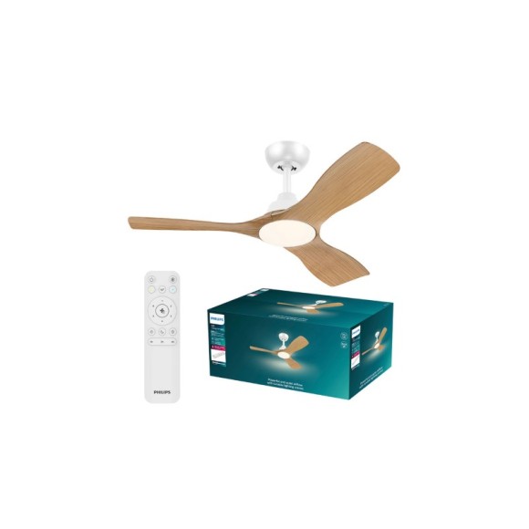 Philips 8721103095985 LED Ventilator mit Licht Olas  | 30W integrierte LED-Quelle | 2650lm | 3000-6500K | Dimmer | Fernbedienung