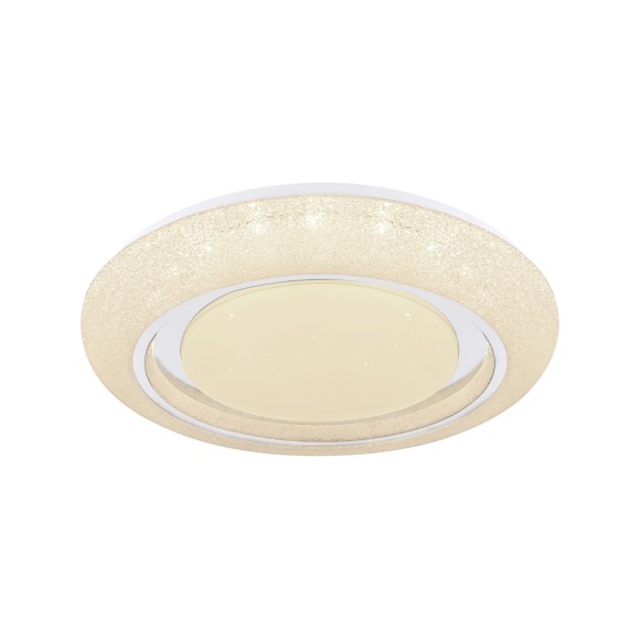 Globo 483111-28SH LED Deckenleuchte Rada 1x28W | 2200lm | 3000-6000K - smart, funkelnder Effekt, dimmbar, Memory-Funktion, Nachtmodus, Fernbedienung, weiß, opal