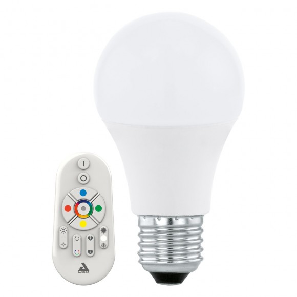 Eglo 11585 dimmbare Lampe 1x9W | E27 | RGBW | 806lm | 2700-6500K - Fernbedienung, weiß