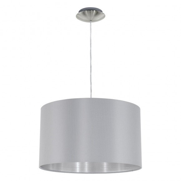 Eglo 31601 MASERLO Textilien Hängelampe 1X60W grau / silber