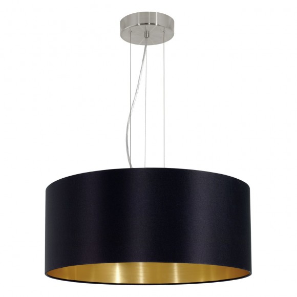 Eglo 31605 MASERLO Textilien Hängelampe 3X60W schwarz / Gold