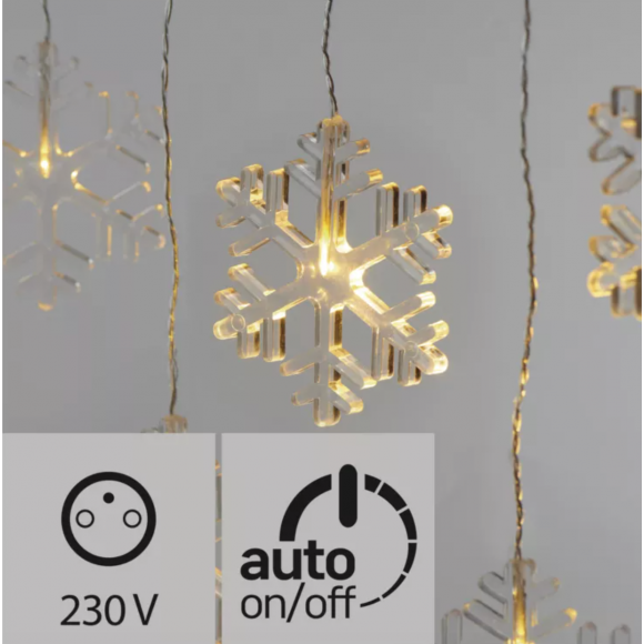 Emos ZY2265 LED Außen Weihnachten Schneeflocken 0,6W | IP44 | 8 Leuchtmitteln - warmweiß, Timer