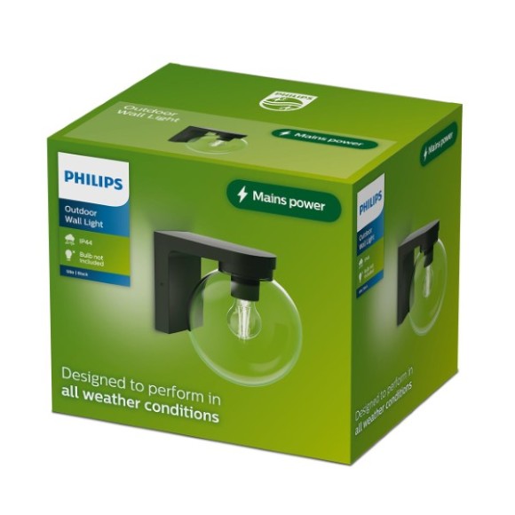 Philips 8721103105011 Außenwandleuchte Ulio  E27 | schwarz