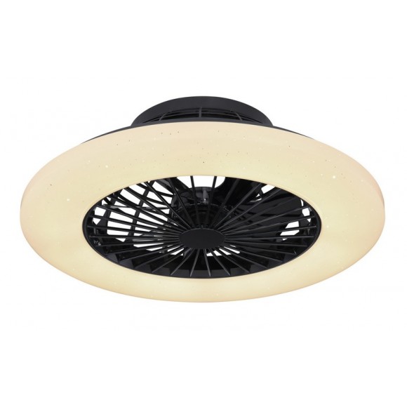 Globo 03628B LED Deckenleuchte mit Ventilator Travo 1x30W | 1800lm | 3000-6500K - dimmbar, Fernbedienung, Nachtmodus, schwarz