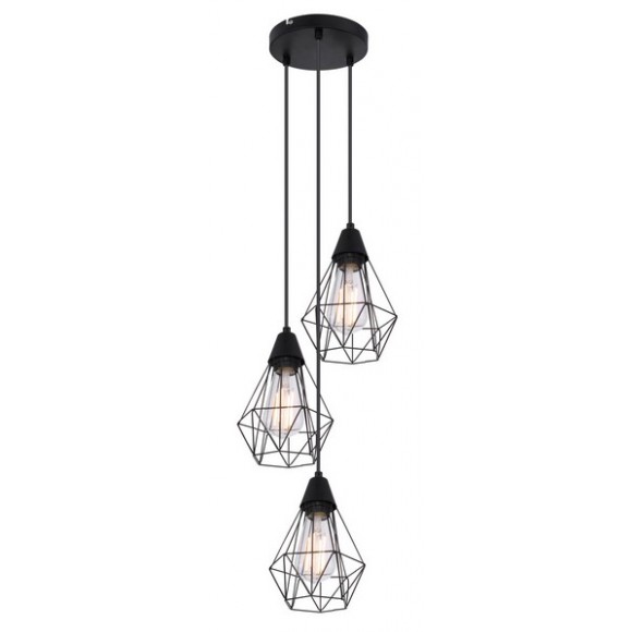 Globo 15351-3HR Deckenleuchte Isabella 3x60W | E27 - schwarz