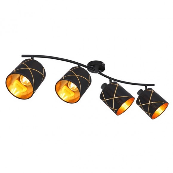 Globo 15431-4 Deckenleuchte Bemmo 4x25W | E27 - schwarz, gold