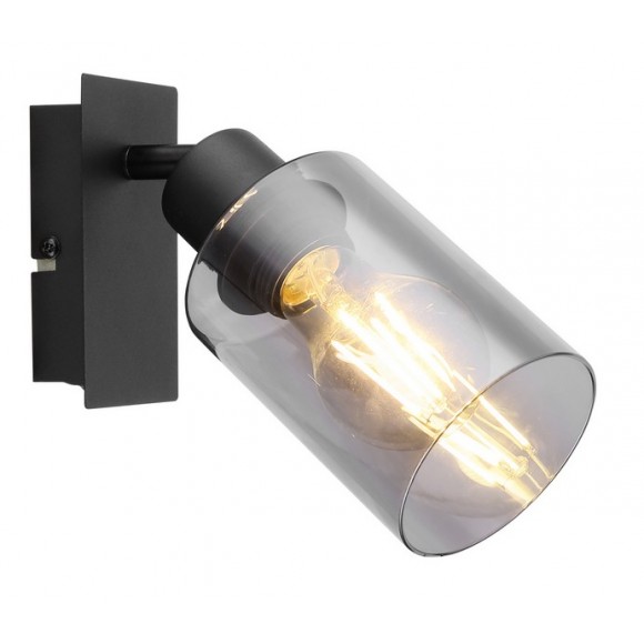 Globo 15465-1 Wandleuchte Hadera 1x15W | E27 - schwarz, rauch