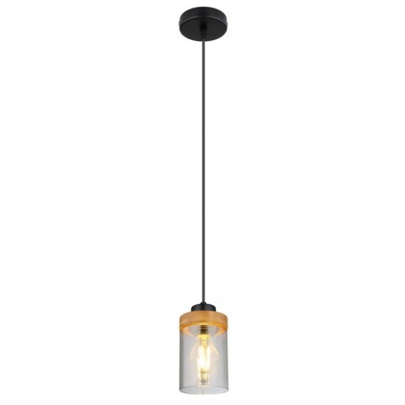 Globo 15557H Deckenleuchte Finca 1x40W | E27 - Schwarz, Messing, Rauch
