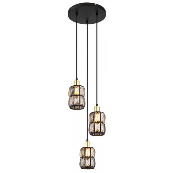 Globo 15761-3B Deckenleuchte Wolli 3x40W | E14 - schwarz, rauchig