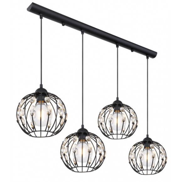 Globo 16029-4H Hänge-Deckenleuchte Hanako 4x60W | E27 - schwarz