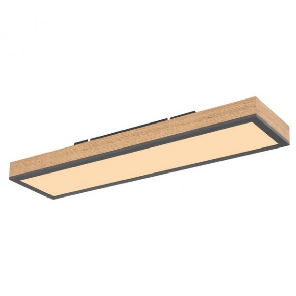 Globo 416080WD LED-Deckenleuchte Doro 1x18W | 1000lm | 3000K - Opal, Schwarz, Holz