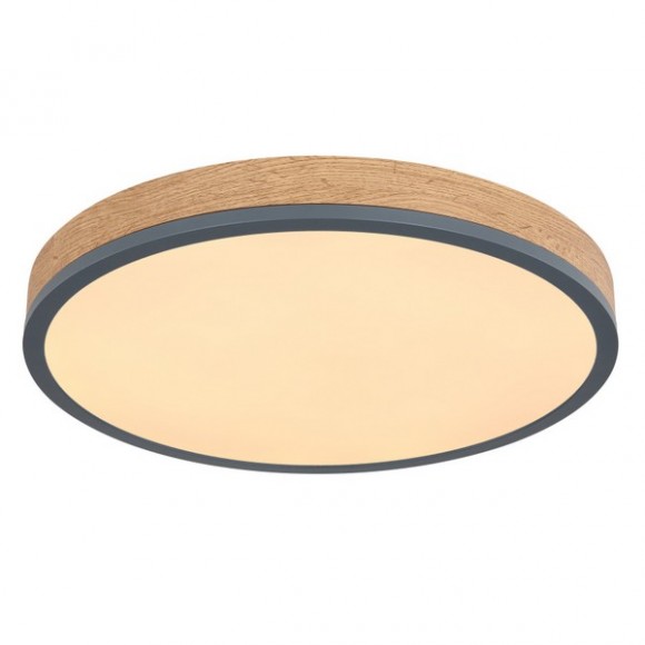 Globo 416080WD2R LED Deckenleuchte Doro 1x24W | 1800lm | 3000K - Opal, Schwarz, Holz