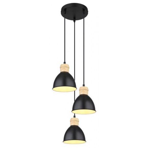 Globo 54018-3HS Deckenleuchte Wiho 3x40W | E27 - schwarz