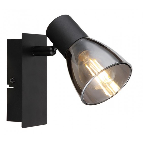Globo 54307-1 Wandleuchte Claude 1x40W | E14 - schwarz, rauchig